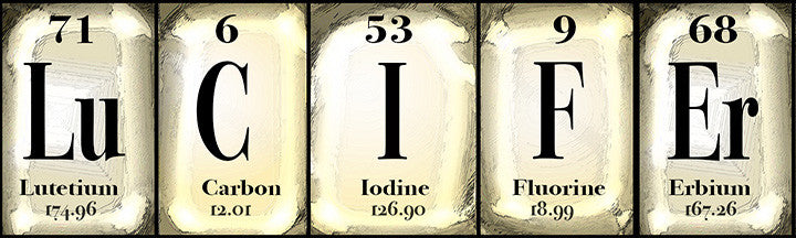 Lucifer, Periodic Table, Sign