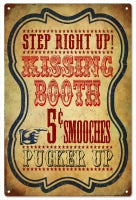 Step Right Up Kissing Booth Circus Reproduction Sign 12x18