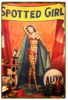 Spotted Circus Girl Reproduction Sign 12x18