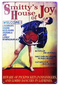 Smittys House Of Joy Reproduction Circus Sign 12x18