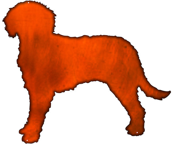 Copper Looking Dog Silhouette Metal Sign 27.3x23