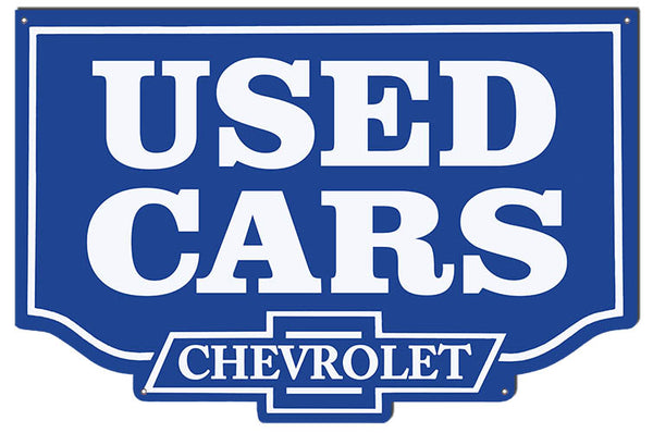 Used Cars Chevrolet Cut Out Metal Sign 16x24