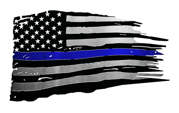 First Responders Waved Tattered Flag In Blue 5 Sizes