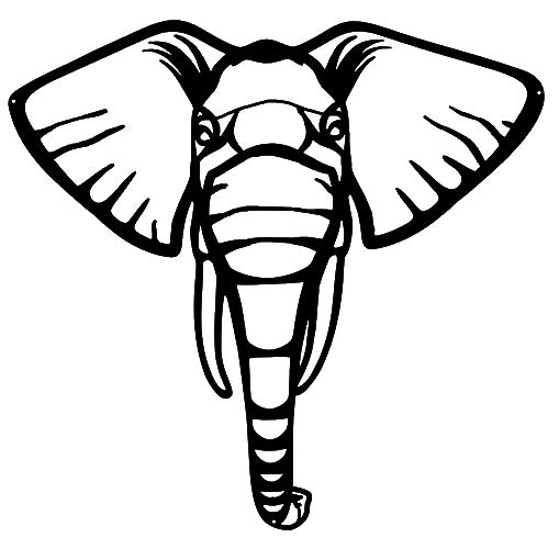 Elephant Cut Out Black Metal Sign 22x23