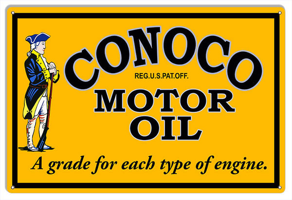Conoco Motor Oil Reproduction Metal Sign 12x18
