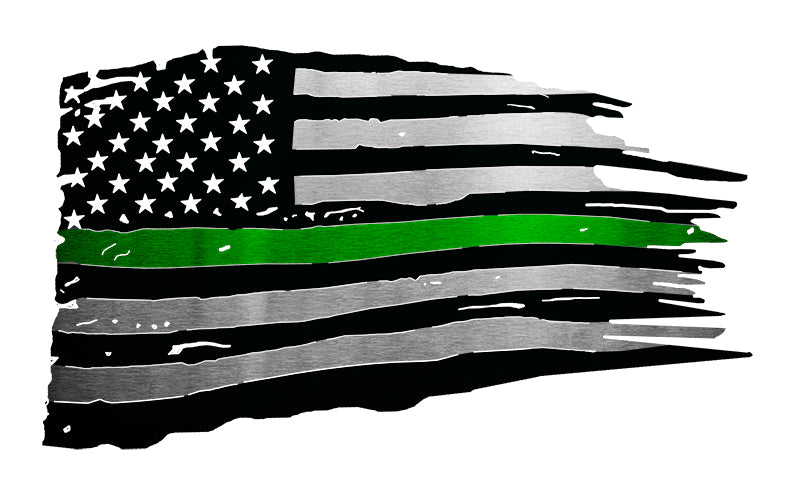 First Responders Waved Tattered Flag In Green 5 Sizes