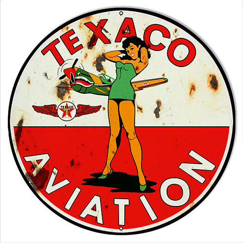 Texaco Aviation Vintage Reproduction 14,18,24,30 In Round