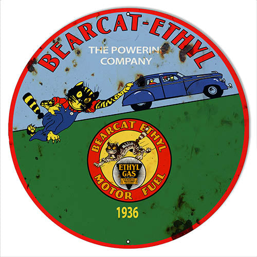 Bearcat Ethyl Gas Motor Fuel Vintage Metal Sign 4 Sizes To Choose From