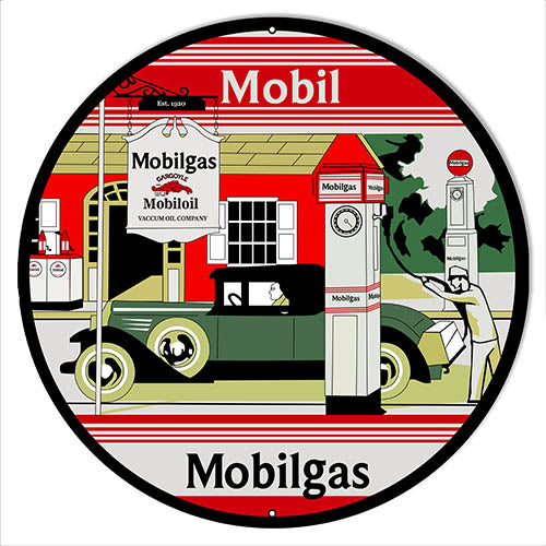 Mobil Gas Circa 1930 Reproduction Metal Sign