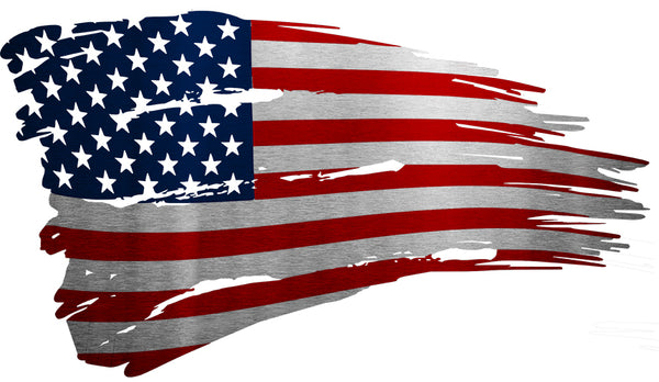 American Flag Waved Laser Cutout Nostalgic Style Metal Sign