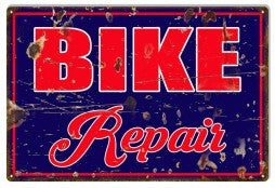 Aged Looking Bike Repair Sign