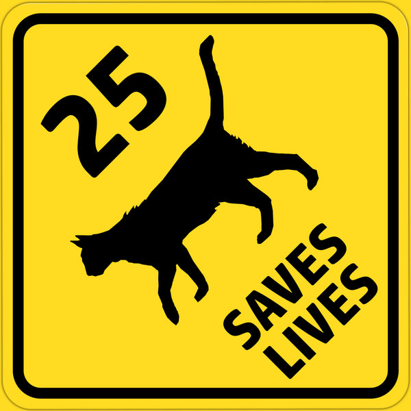 25 mph CAT SIGN Saves Lives 12x12