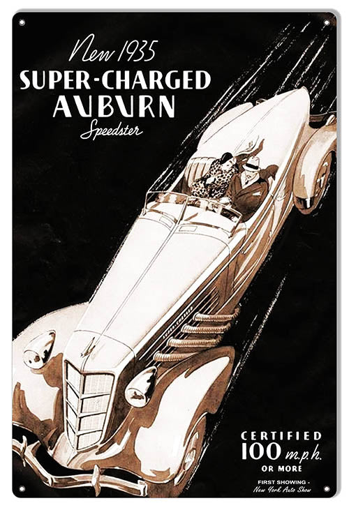 Auburn Speedster Classic Car Reproduction Garage Art Metal Sign 12x18