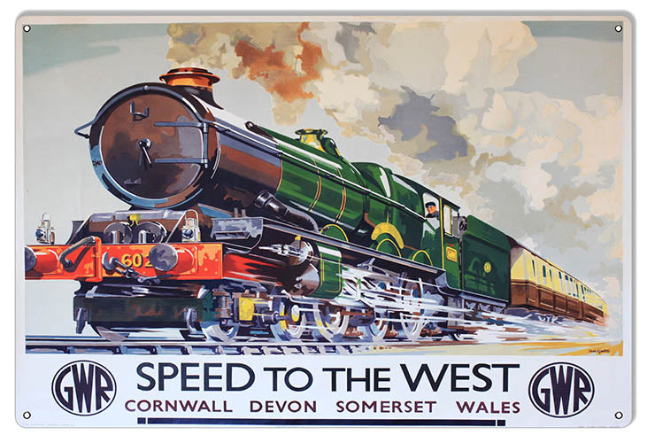 GWR Train Reproduction Railroad Metal Sign 12x18