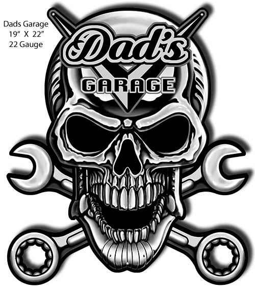 Dads Garage Cut Out Garage Art By Steve McDonald Metal Sign 19x22