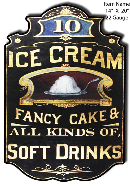 Ice Cream Laser Cut Out Country Metal Sign 14x20