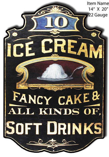 Ice Cream Laser Cut Out Country Metal Sign 14x20
