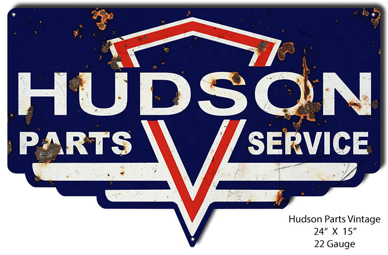 Hudson Motor Oil Cut Out Reproduction Garage Art metal Sign 15x24