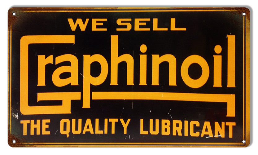 Reproduction Graphinoil Metal  Sign 8″x14″