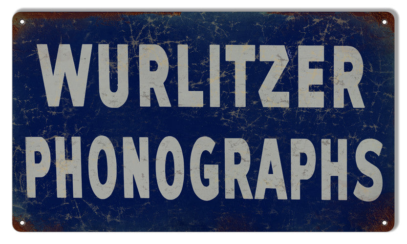Wurlitzer Phonographs Reproduction Nostalgic Metal  Sign 8″x14″
