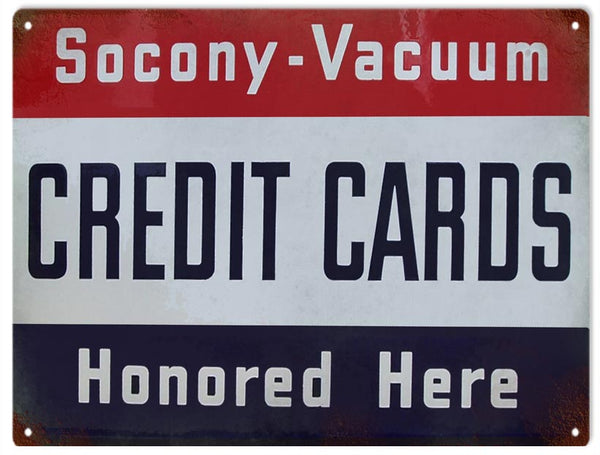 Aged Looking Socony Vacuum Reproduction Sign 9x12