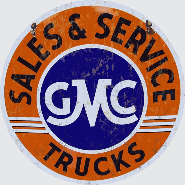 Reproduction GMC Sales And Service Sign 14 Round