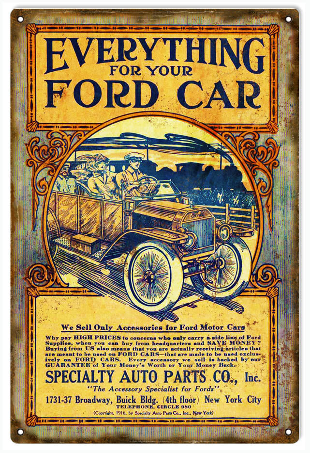 Reproduction Auto Signs Ford Auto Parts Reproduction Vintage Sign 12x18 – Laughing Dog Signs