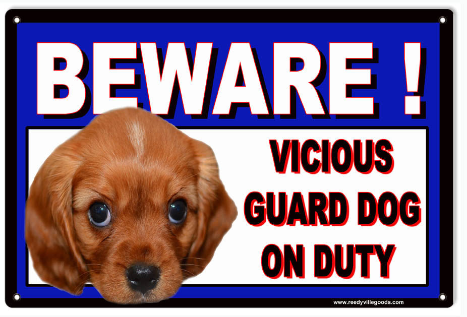 BEWARE VICIOUS GUARD DOG ON DUTY SIGN