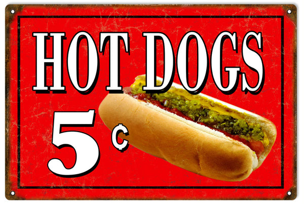 Vintage Hot Dog Sign