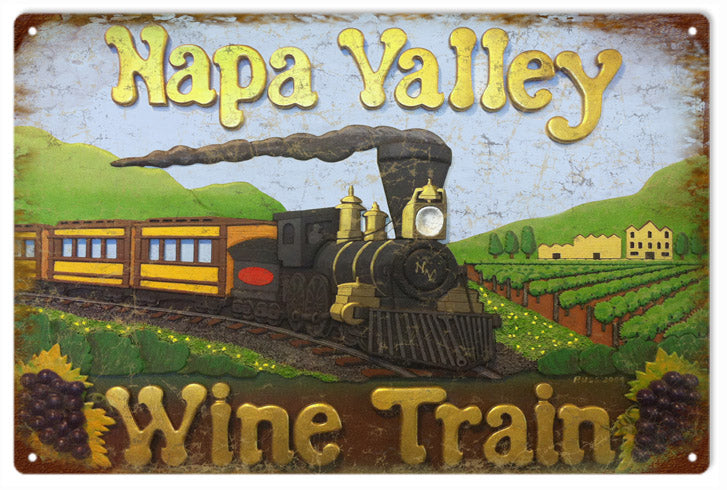 Napa Valley Wine Train Reproduction Sign