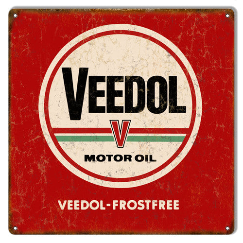Frostfree Veedol Reproduction Motor Oil Metal  Sign 12″x12″