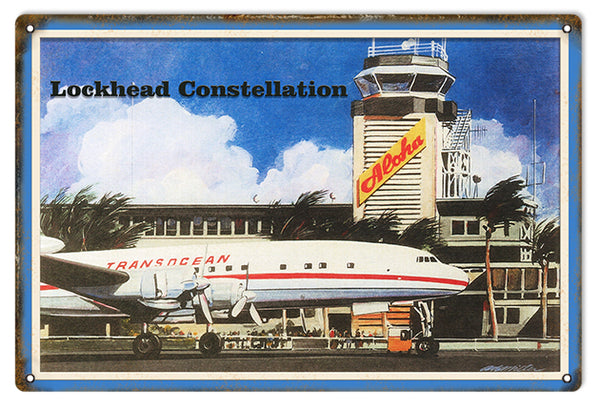 Trans Ocean Aloha Airlines Reproduction Aviation Sign 12x18