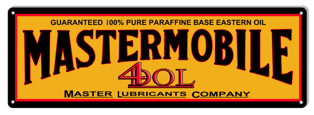 Mastermobile Lubricant Reproduction Motor Oil Metal  Sign 6″x18″