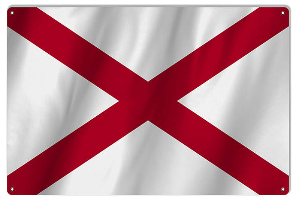 Alabama State Flag Reproduction Metal Sign 12x18
