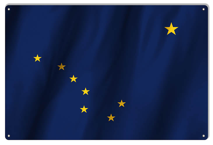 Alaska State Flag Reproduction Metal Sign 12x18