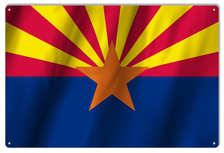 Arizona State Flag Reproduction Metal Sign 12x18