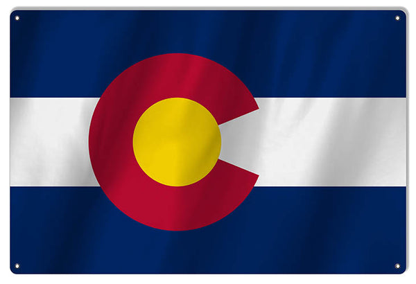 Colorado State Flag Reproduction Metal Sign 12x18