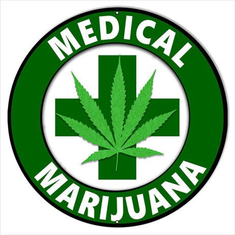 Extra Large Medical Marijuana Cannabis Sign 24″ Round