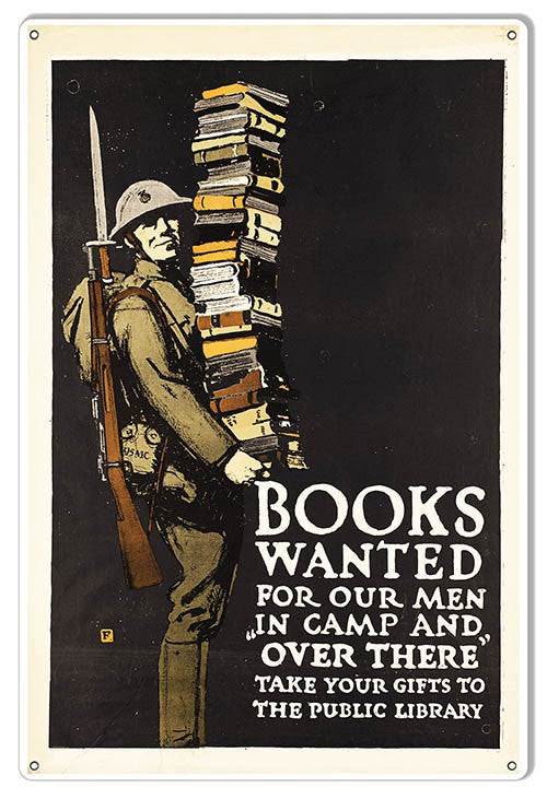 Books Wanted Military Sign. 12″×18″