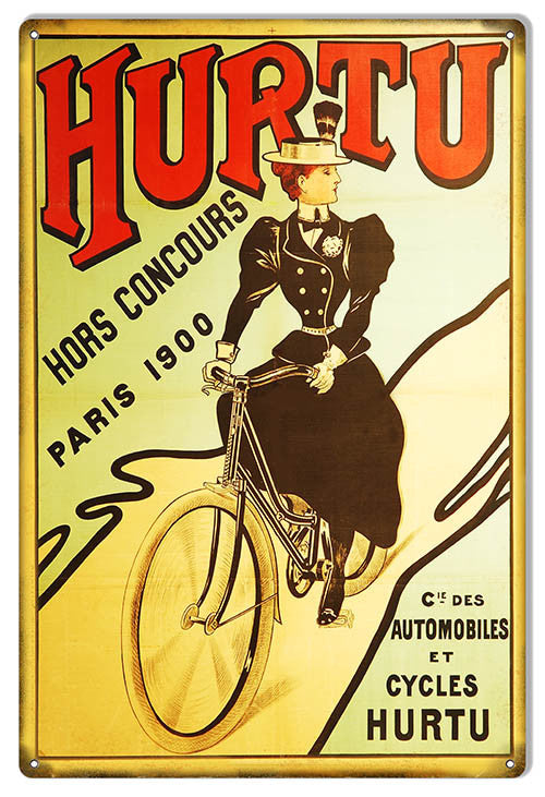 Nostalgic Hurtu Paris 1900 Bicycle Sign