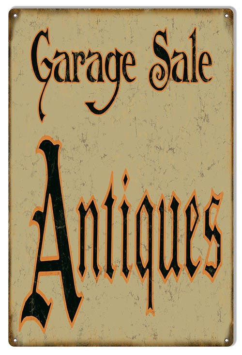 Nostalgic Garage Sale Antiques Sign. 12″×18″
