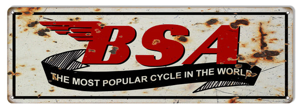 BSA Most Popular Motorcycle Reproduction Metal  Sign 6″x18″