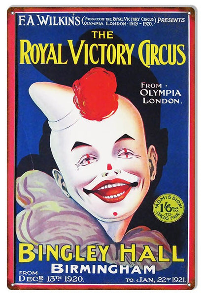 Bingley Hall Royal Victory Circus Sign 12″x18″