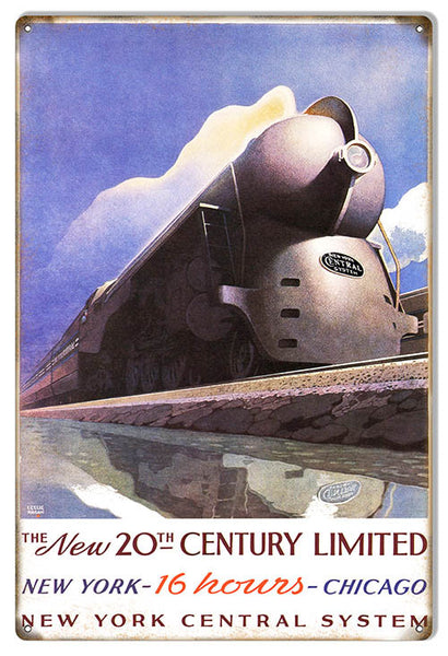 New 20Th Century NY Central System Railroad Reproduction Sign 12″x18″