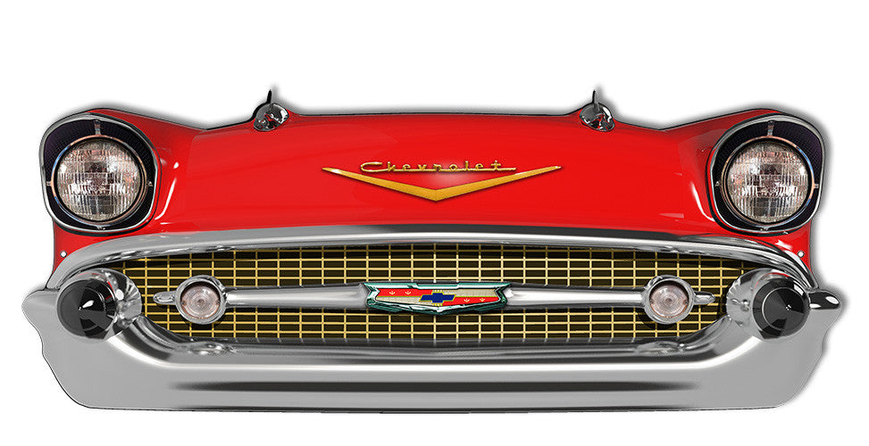 Red Front End Chevrolet Laser Cut Out Reproduction Sign 24.5″ X 10″