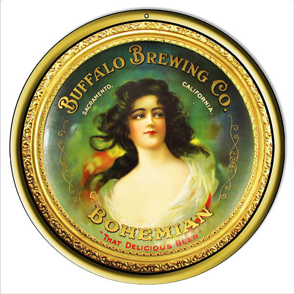 Buffalo Brewing Co. Bohemian Bar Reproduction Sign 14″ Round