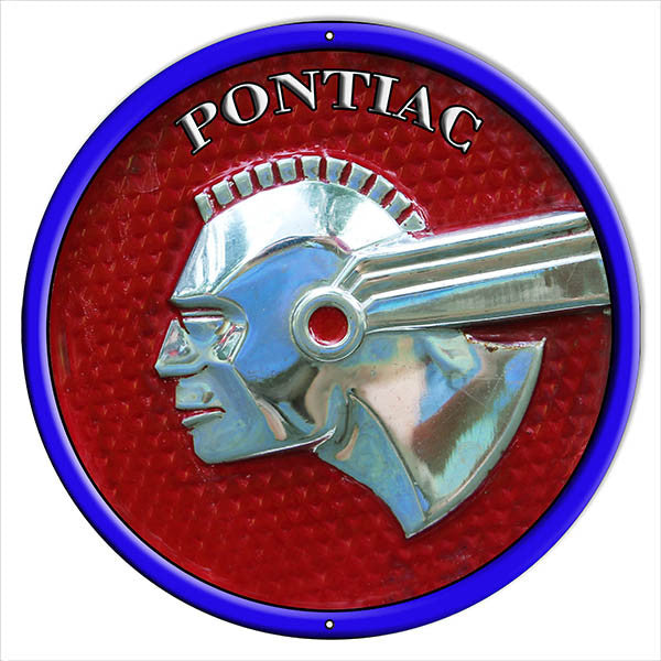Large Pontiac Oldsmobile Garage Shop Reproduction Sign 18″ Round