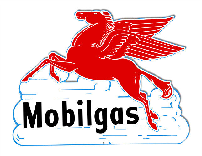 Mobilgas Pegasus Horse Laser Cut Out Reproduction Sign 18.5″X23.5″