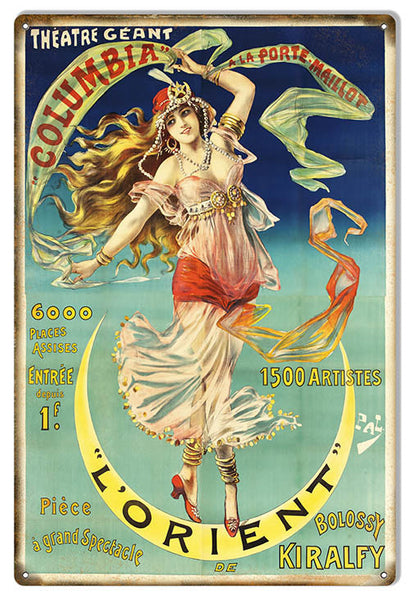 LOrient 1500 Artistes Theatre Geant Nostalgic Reproduction Sign 12″X18″