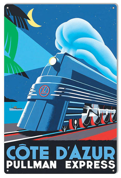 Cote DAzur Pullman Express Railroad Reproduction Sign 12″x 18″